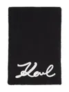 Karl Lagerfeld Logo-detailed Scarf In Black