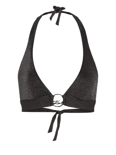 Karl Lagerfeld Logo-detailing Bikini In Black