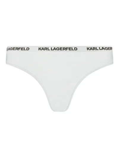 Karl Lagerfeld Logo-detailing Thong In White