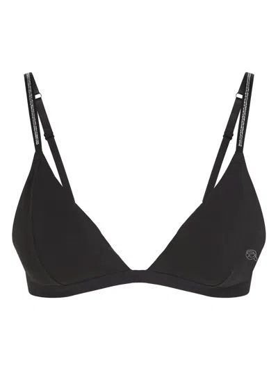 Karl Lagerfeld Logo-detailing Triangle Bra In Black