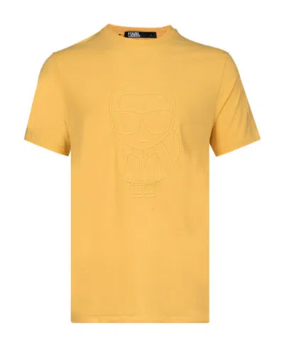 Karl Lagerfeld Logo Details Short-sleeved T-shirt In Yellow