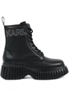 Karl Lagerfeld Logo-embellished Combat Boots In Black