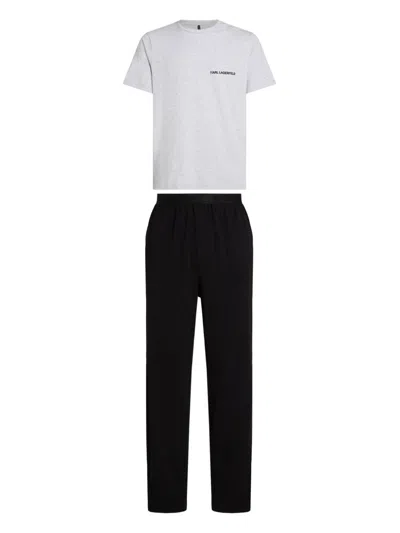 Karl Lagerfeld Logo-embellished Pyjama Set In 灰色