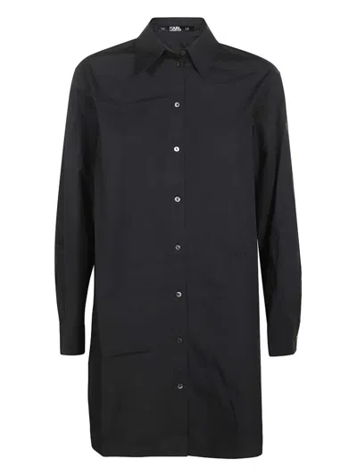 Karl Lagerfeld Logo-embellished Shirt In Black