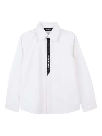 Karl Lagerfeld Kids' Logo-embellished Shirt In White