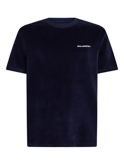 Karl Lagerfeld Logo-embellished Sleep T-shirt In Blue
