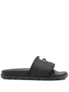 Karl Lagerfeld Logo-embellished Slides In Black