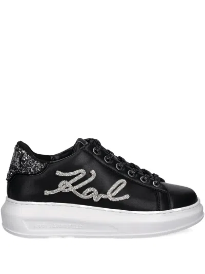 Karl Lagerfeld Logo-embellished Sneakers In Black