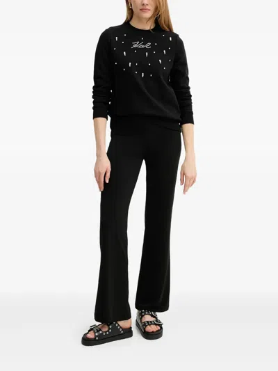 Karl Lagerfeld Logo-embellished Sweatshirt In Black