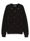 Karl Lagerfeld Black Logo Embellished Sweatshirt In Black