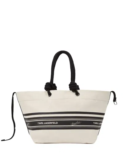 Karl Lagerfeld Logo-embellished Tote Bag In White