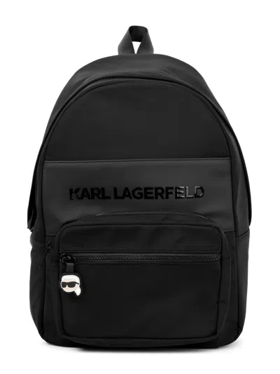 Karl Lagerfeld Kids' Logo-embellishment Backpack In Black