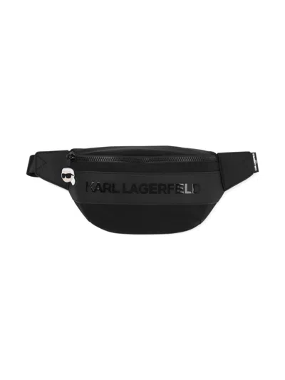 Karl Lagerfeld Kids' Logo-embellishment Belt Bag In Black