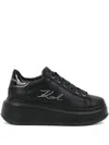 Karl Lagerfeld Logo-embellishment Sneakers In Black