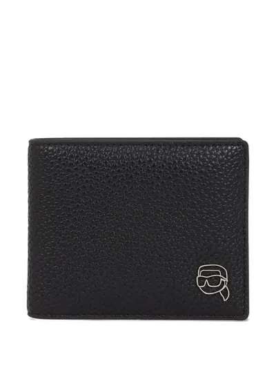 Karl Lagerfeld Logo-embossed Bifold Wallet In Black
