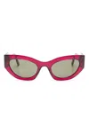 Karl Lagerfeld Logo-embossed Cat Eye-frame Sunglasses In Pink