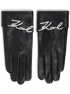 Karl Lagerfeld Logo-embossed Gloves In Black