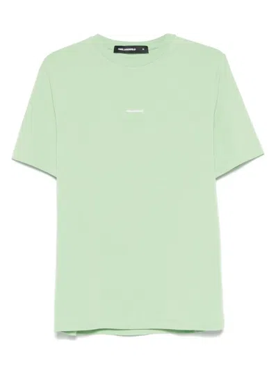 Karl Lagerfeld Logo-embossed T-shirt In Green