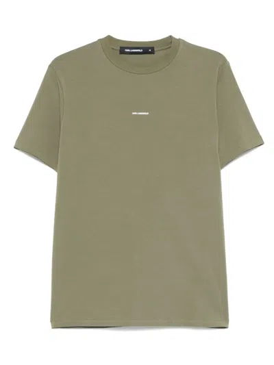 Karl Lagerfeld Logo-embossed T-shirt In Brown