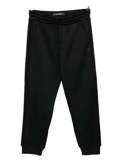 Karl Lagerfeld Logo-embossed Trousers In Black