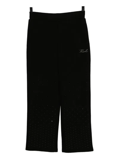 Karl Lagerfeld Logo-embossed Trousers In Black