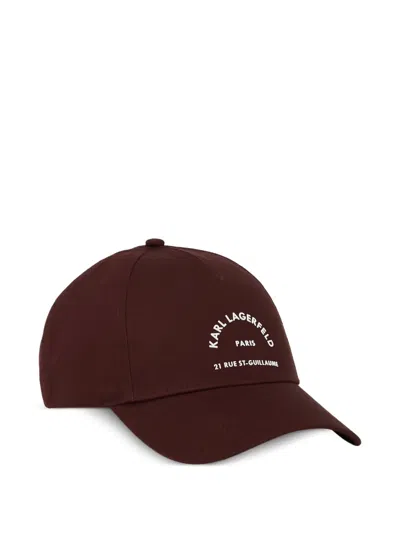 Karl Lagerfeld Logo-embroidered Baseball Cap In Red
