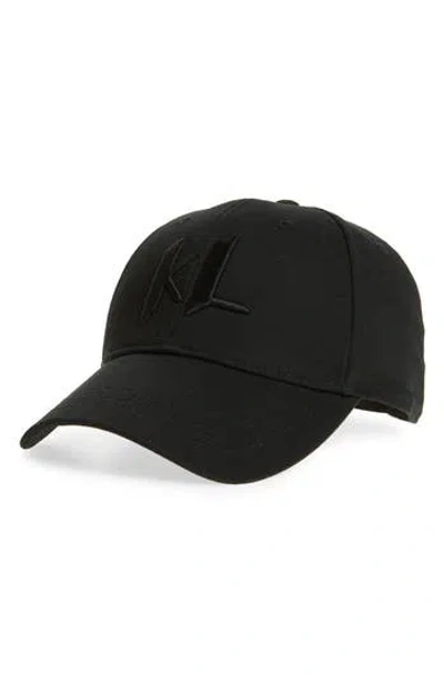 Karl Lagerfeld Logo Embroidered Baseball Hat In Black