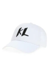 Karl Lagerfeld Logo Embroidered Baseball Hat In White