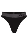 Karl Lagerfeld Logo-embroidered Bikini Bottoms In Black