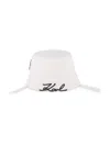 Karl Lagerfeld Logo-embroidered Bucket Hat In White
