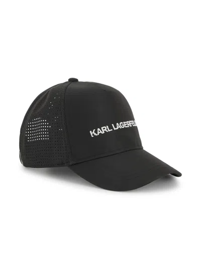 Karl Lagerfeld Kids' Logo-embroidered Cap In Black