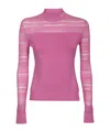 Karl Lagerfeld Logo Embroidered Collar Sweater In Pink