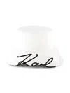 Karl Lagerfeld Logo-embroidered Cotton Bucket Hat In White