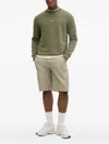 Karl Lagerfeld Logo-embroidered Crew-neck Sweatshirt In Green