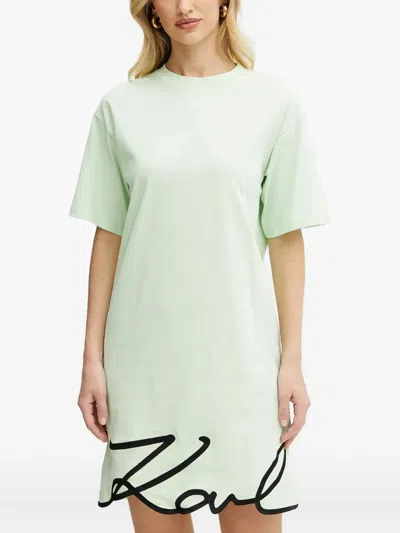 KARL LAGERFELD LOGO-EMBROIDERED DRESS