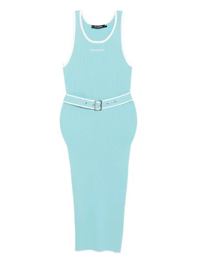 Karl Lagerfeld Logo-embroidered Dress In Blue