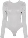 Karl Lagerfeld Body Mit Logo-stickerei In Silber