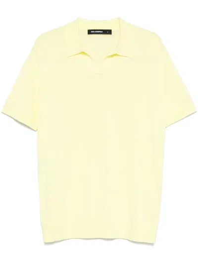 Karl Lagerfeld Logo-embroidered Polo Shirt In Yellow