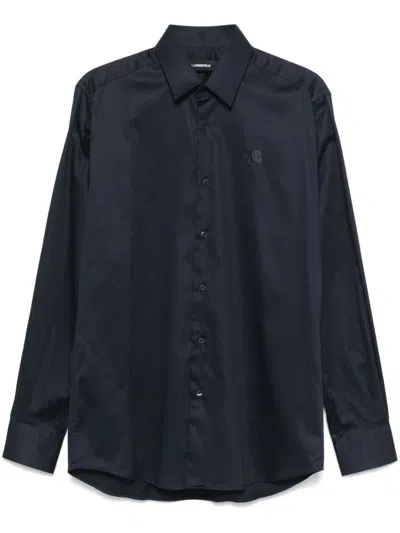 Karl Lagerfeld Logo-embroidered Shirt In Black