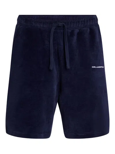 Karl Lagerfeld Logo-embroidered Shorts In Blue