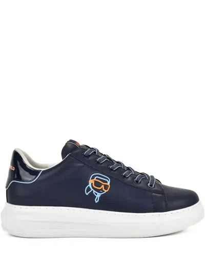 Karl Lagerfeld Logo-embroidered Sneakers In Black