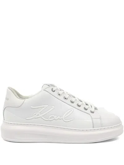 Karl Lagerfeld Logo-embroidered Sneakers In White