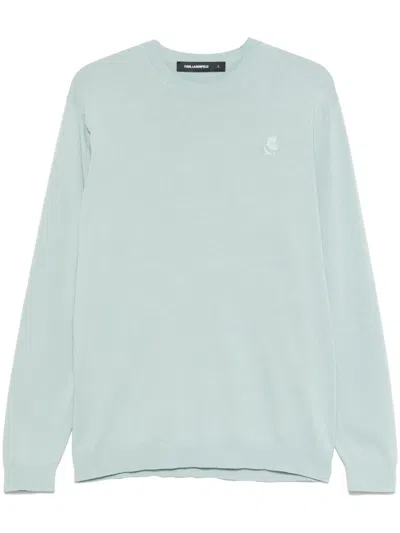 Karl Lagerfeld Logo-embroidered Sweater In Blue
