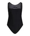 Karl Lagerfeld Logo-embroidered Swimsuit In Black