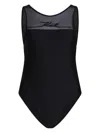 Karl Lagerfeld Logo-embroidered Swimsuit In Black