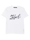 Karl Lagerfeld Logo-embroidered T-shirt In White