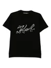 Karl Lagerfeld Logo-embroidered T-shirt In Black