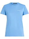 Karl Lagerfeld Logo-embroidered T-shirt In Blue