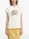 Karl Lagerfeld Logo-embroidered T-shirt In White