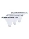 Karl Lagerfeld Logo-embroidered Thong Pack In White